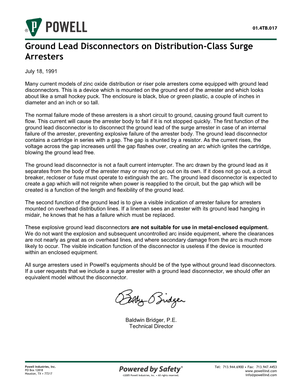 Ground Lead Disconnectors on Distribution-Class Surge Arresters