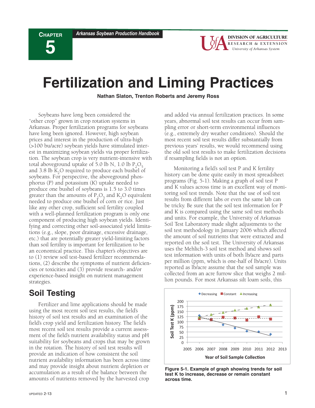 Fertilization and Liming Practices Soybean Handbook Chapter 5