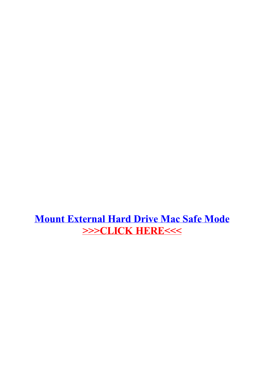 Mount External Hard Drive Mac Safe Mode.Pdf