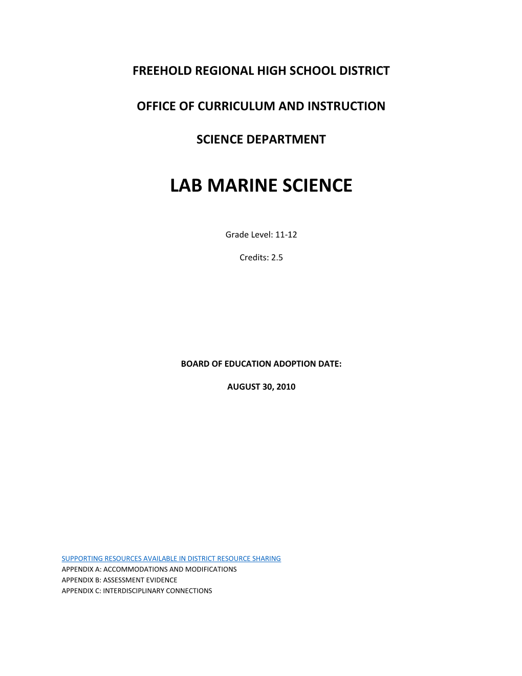 Lab Marine Science