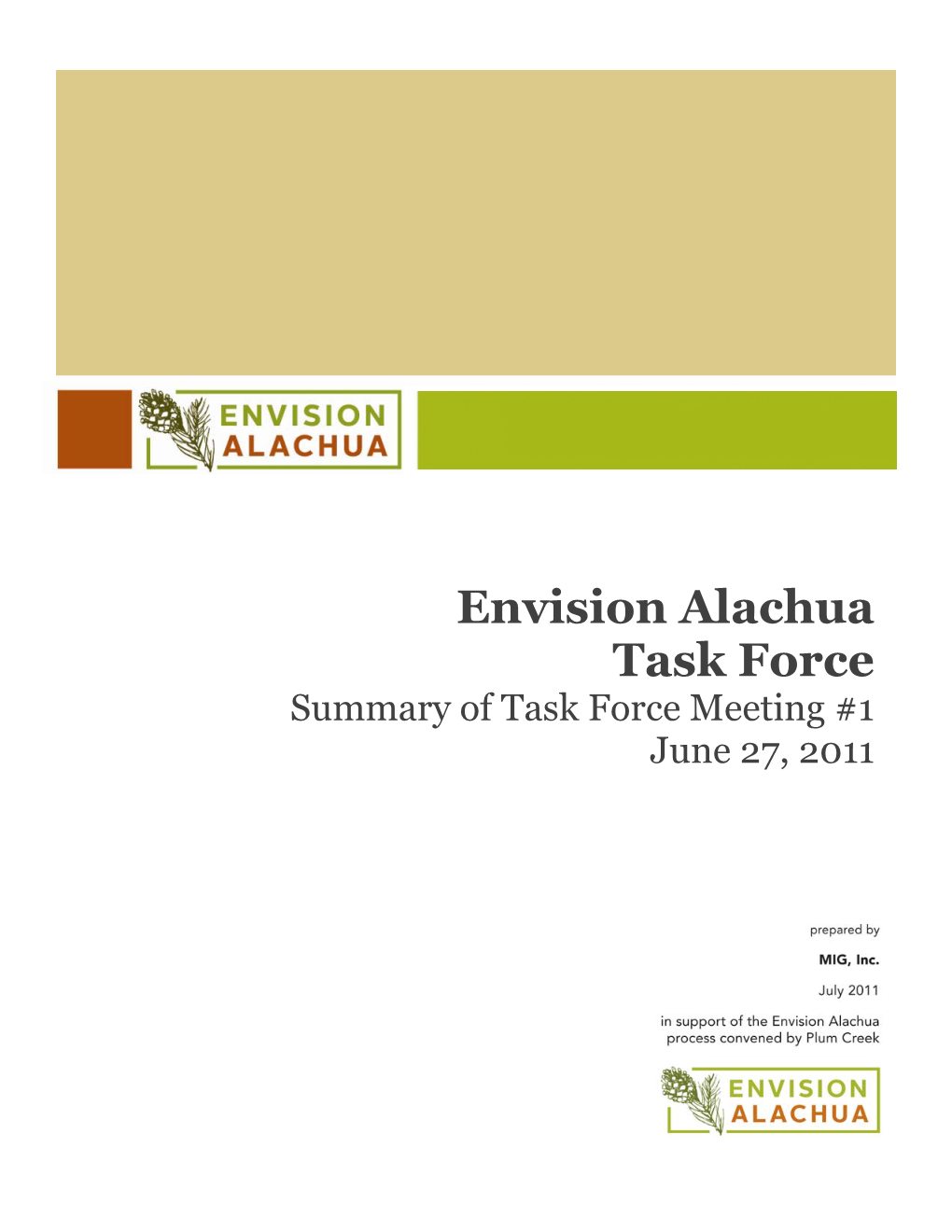 Envision Alachua Task Force Meeting #1