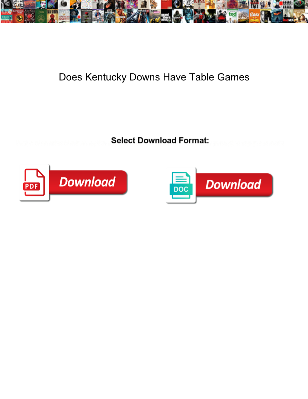 Does Kentucky Downs Have Table Games