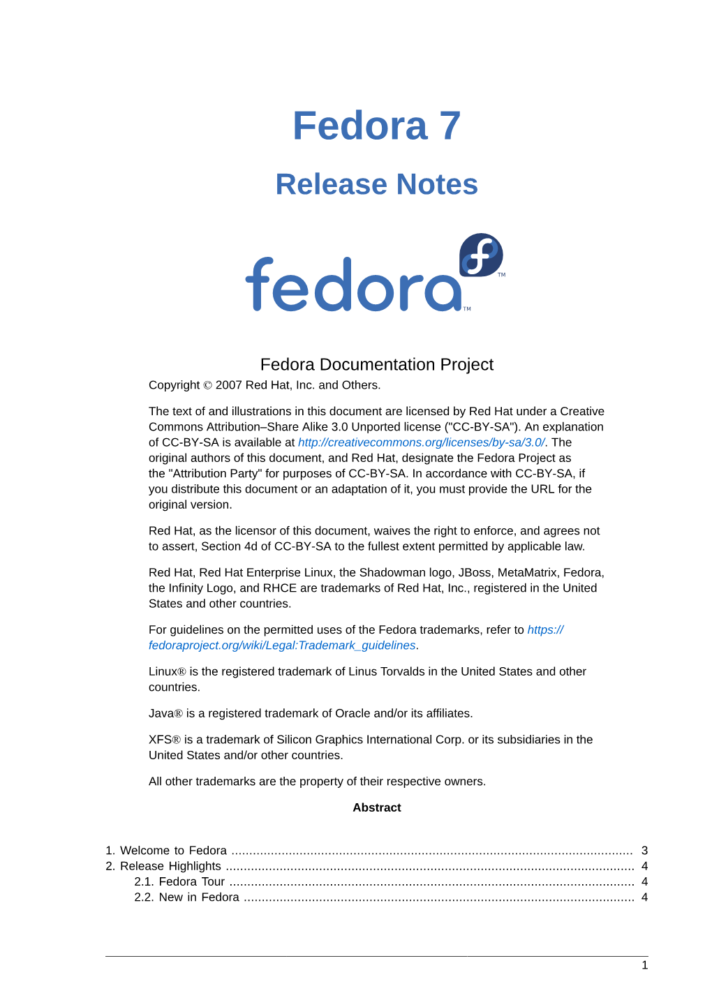 Fedora 7 Release Notes