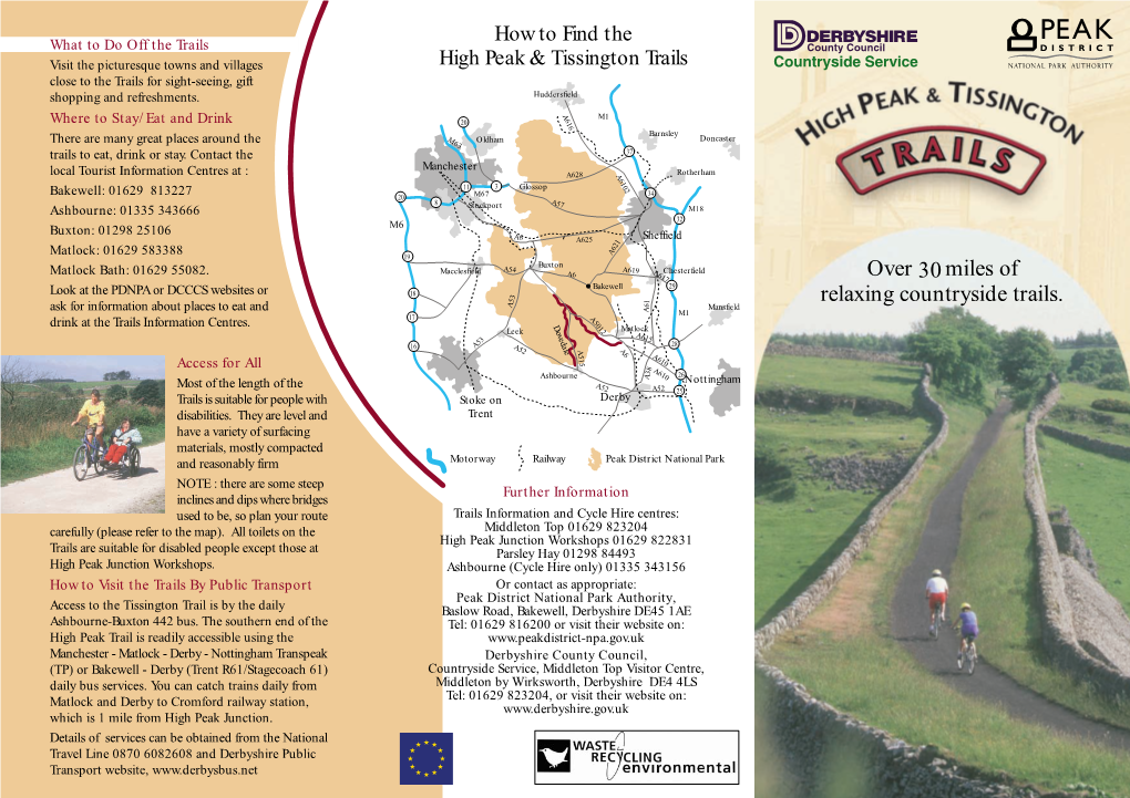 High Peak and Tissington Trails Were Formerly Cycles