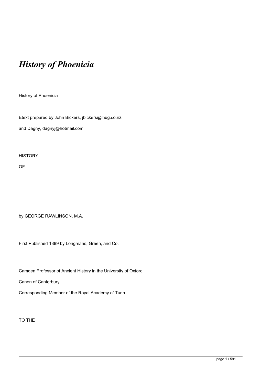 History of Phoenicia