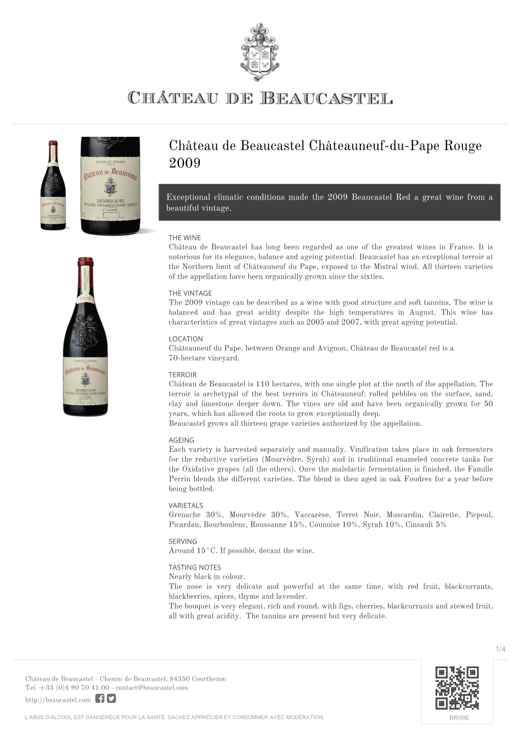 Château De Beaucastel Châteauneuf-Du-Pape Rouge 2009