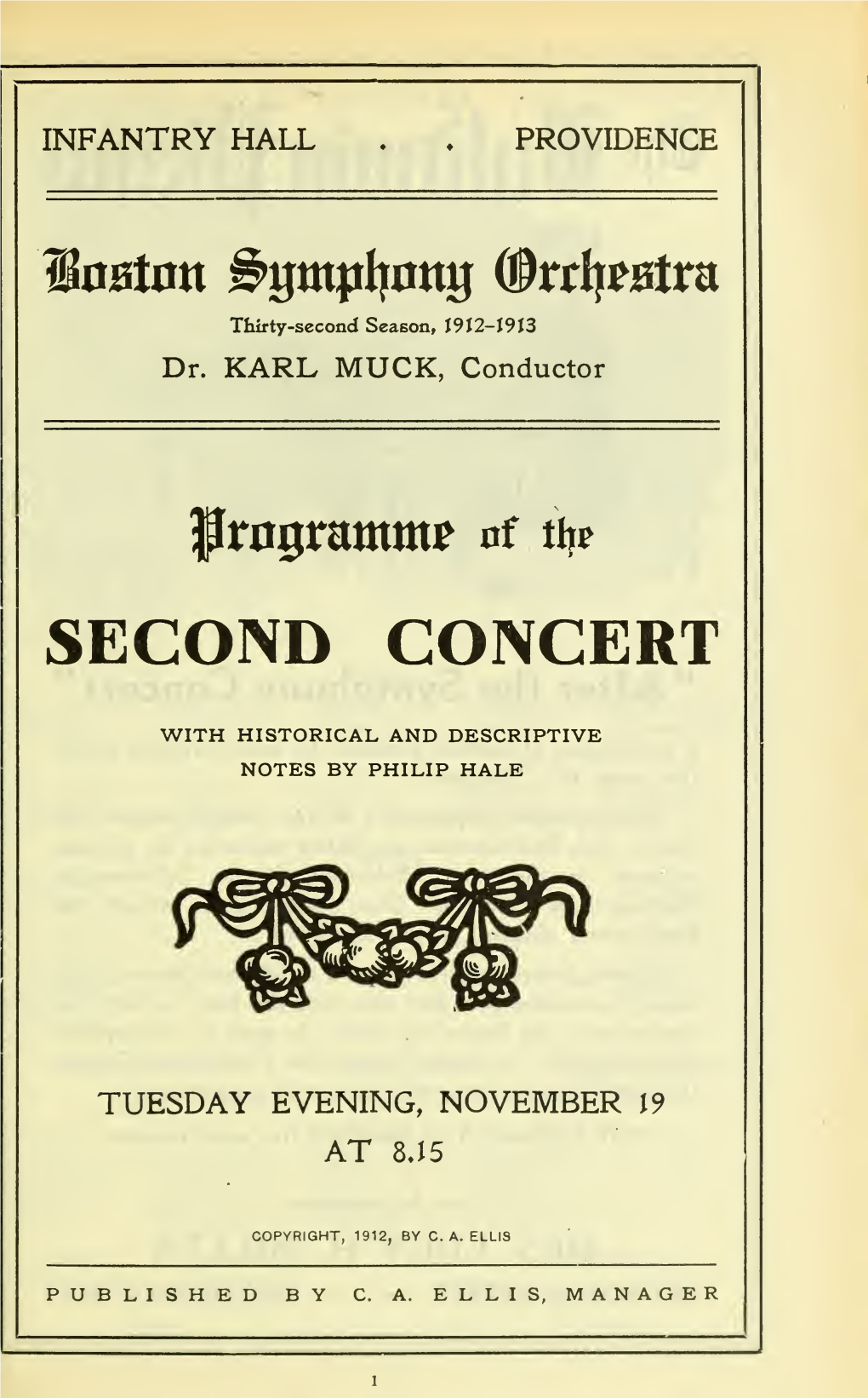 Boston Symphony Orchestra Concert Programs, Season 32,1912-1913, Trip