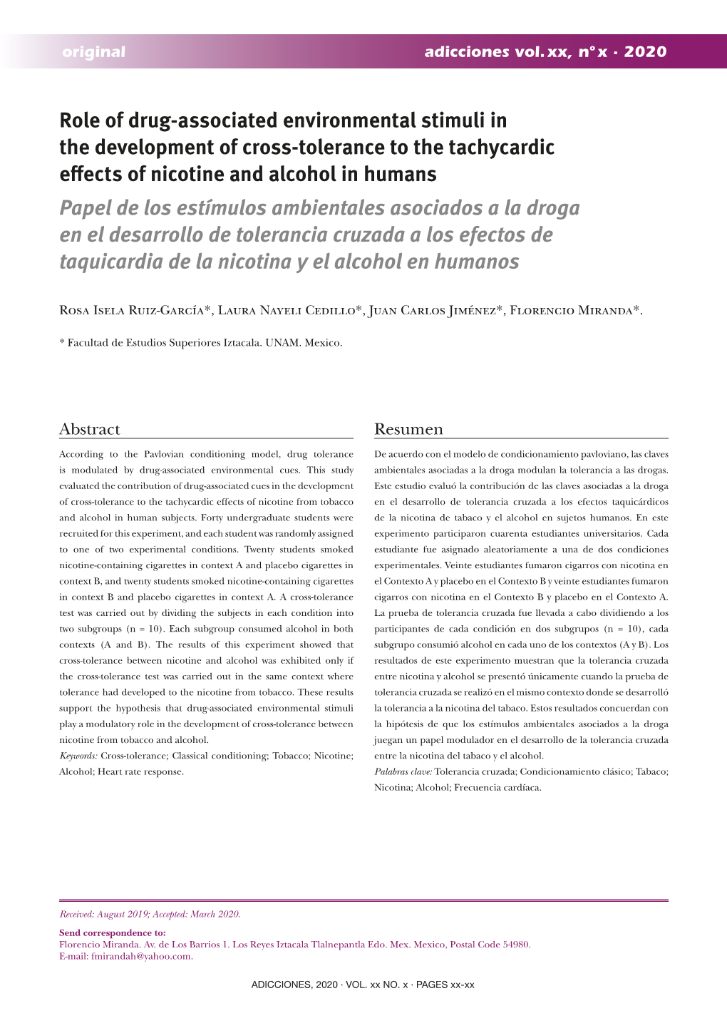 Role of Drug-Associated Environmental Stimuli in The