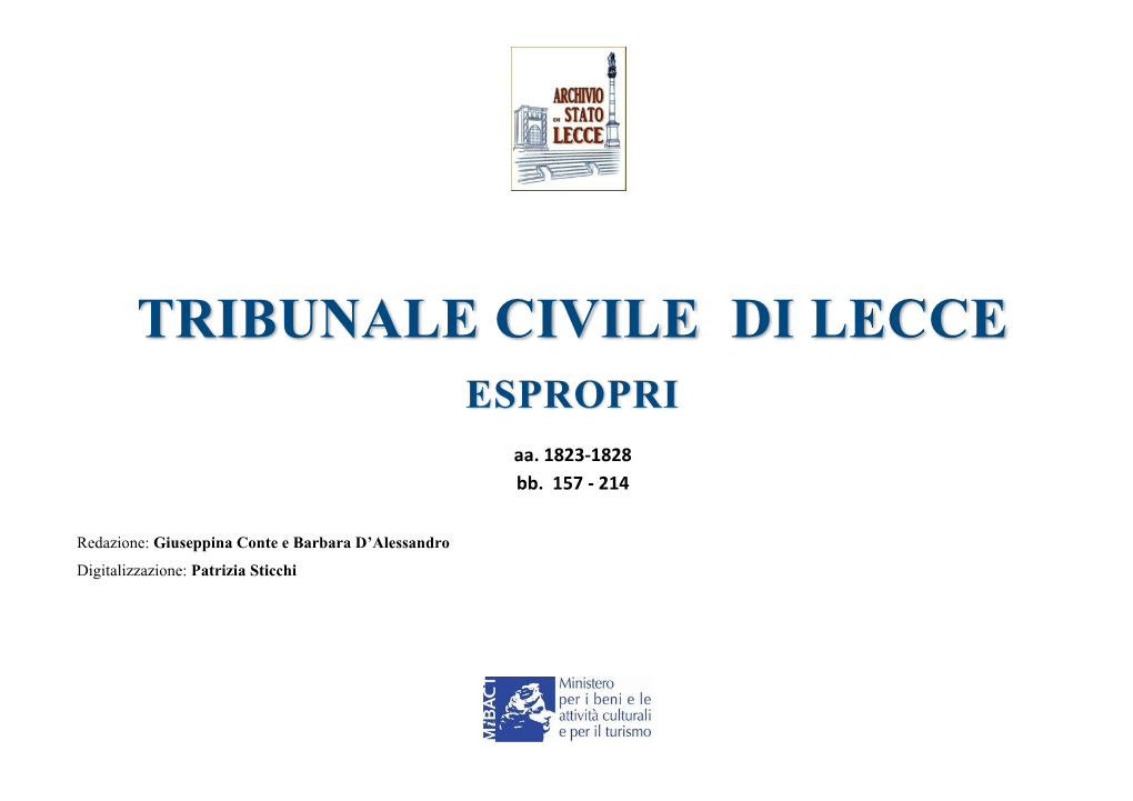 Tribunale Civile Di Lecce Espropri