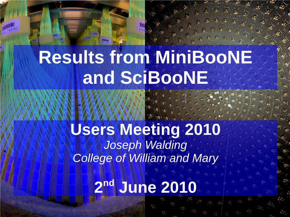 Results from Miniboone and Sciboone