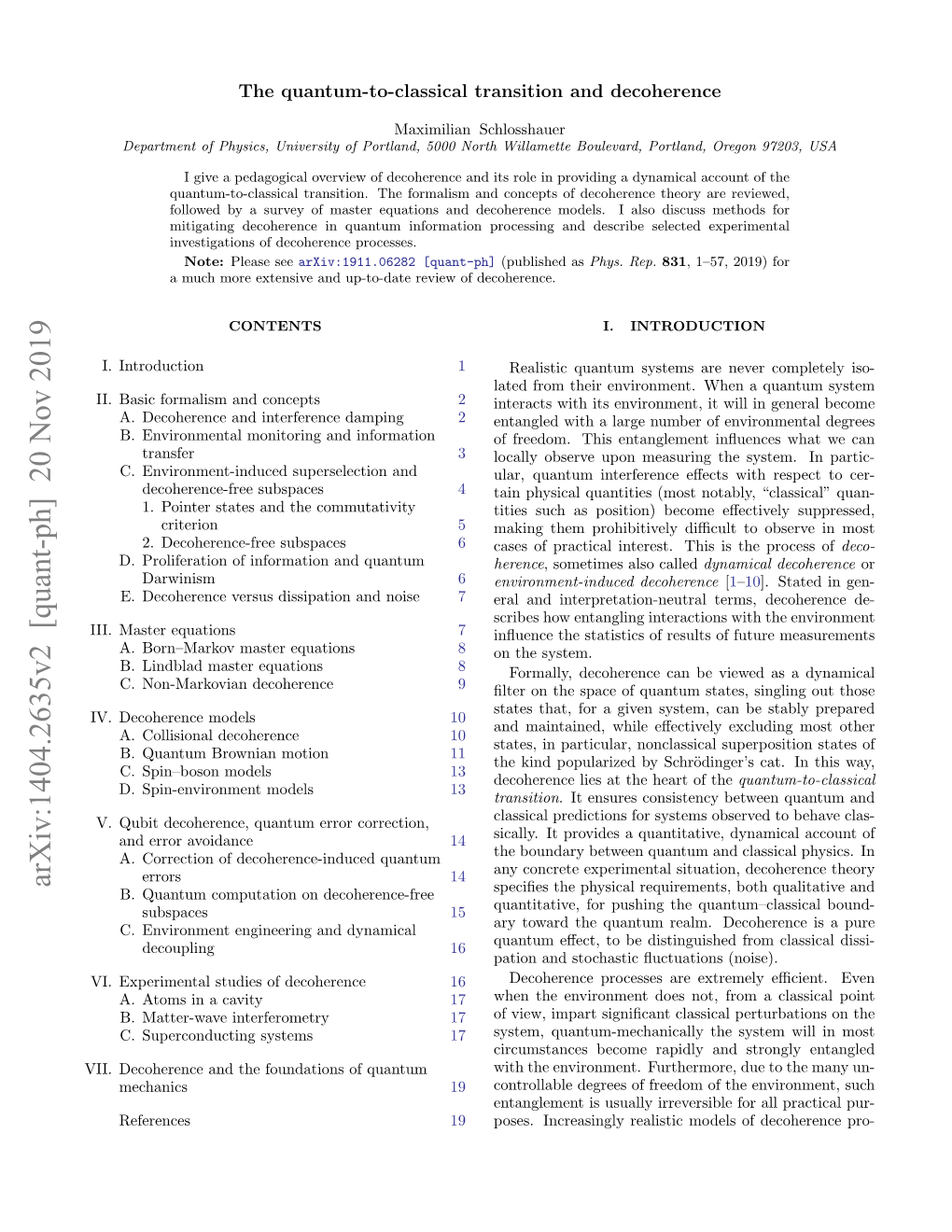 Arxiv:1404.2635V2 [Quant-Ph] 20 Nov 2019 B