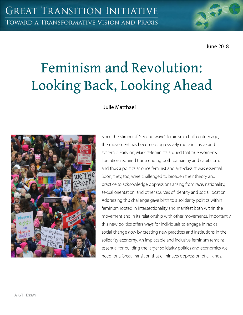 Feminism and Revolution: Looking Back, Looking Ahead