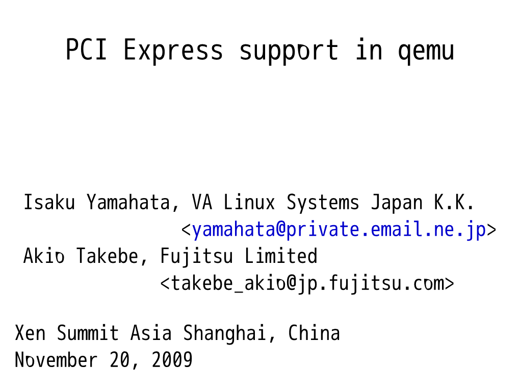 PCI Express Support in Qemu