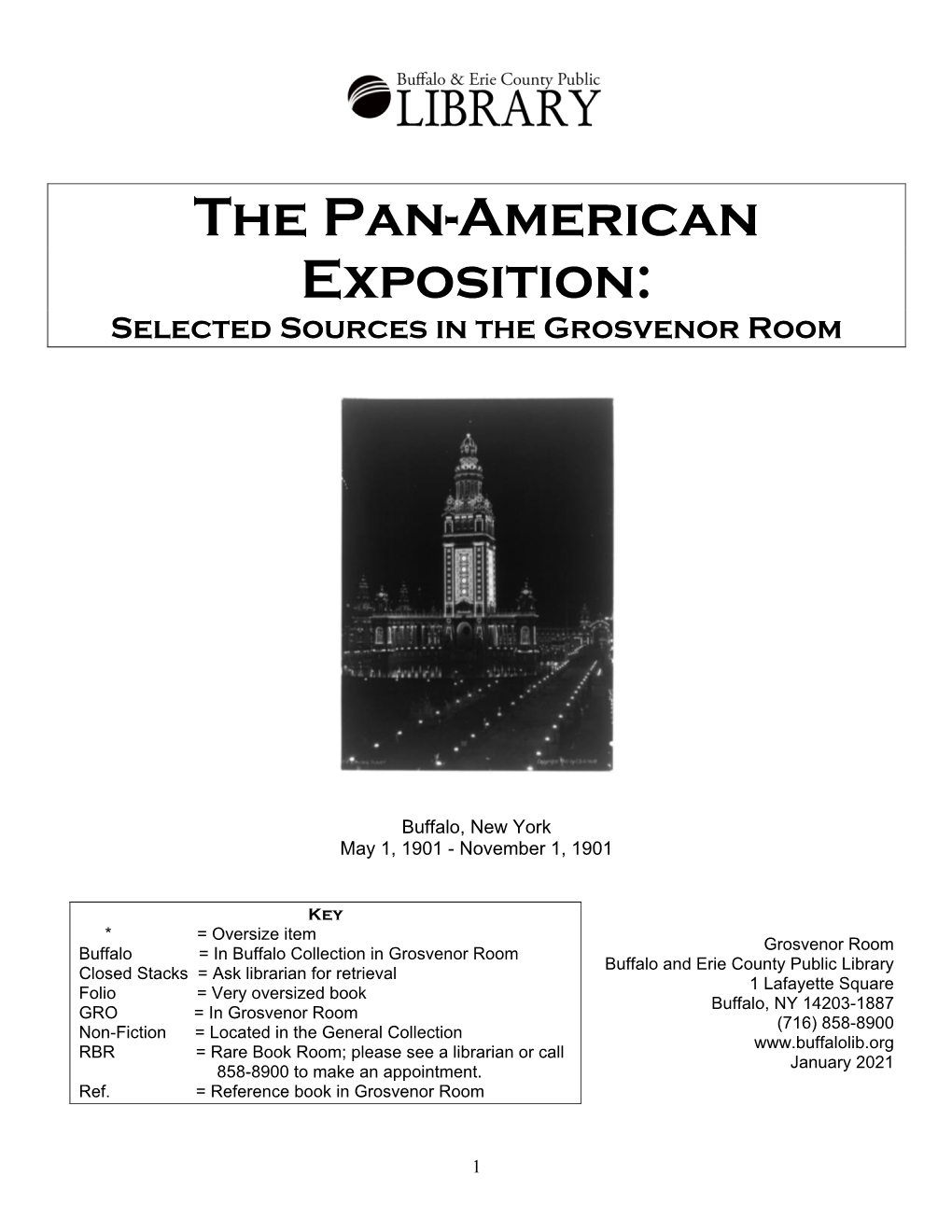 The Pan-American Exposition: Selected Sources in the Grosvenor Room