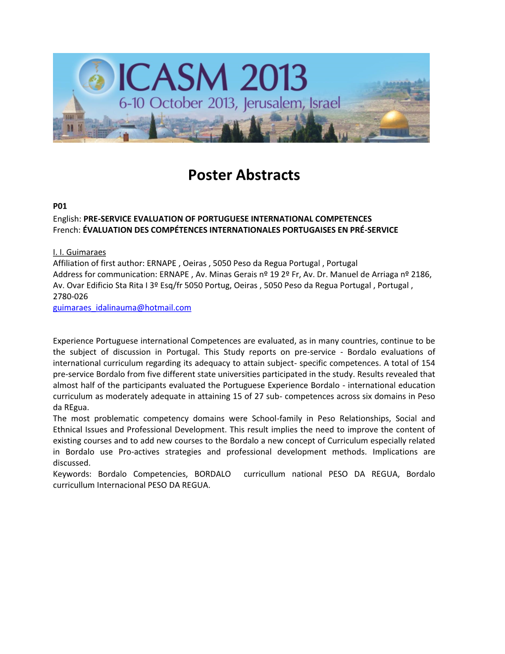 Poster Abstracts