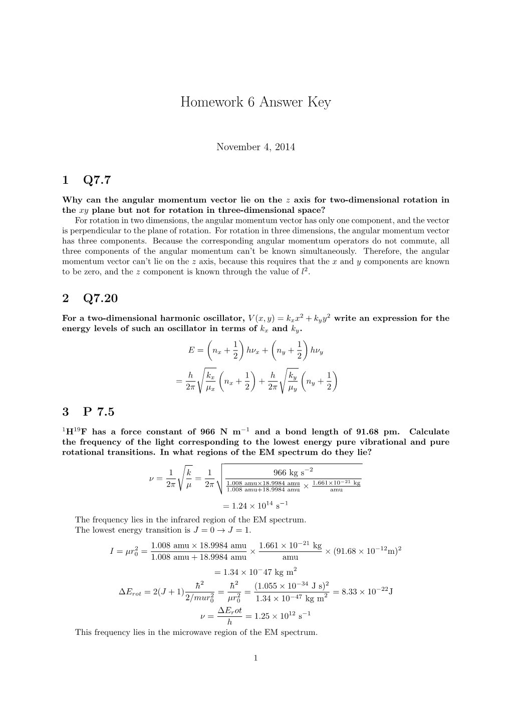 Homework 6 Answer Key