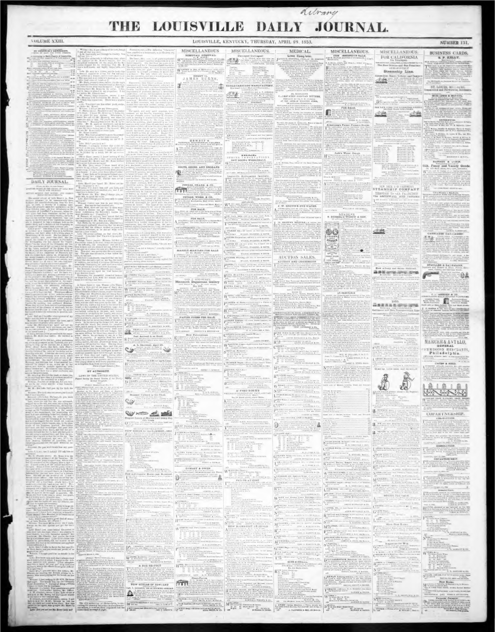 Louisville Daily Journal (Louisville, Ky. : 1833): 1853-04-28