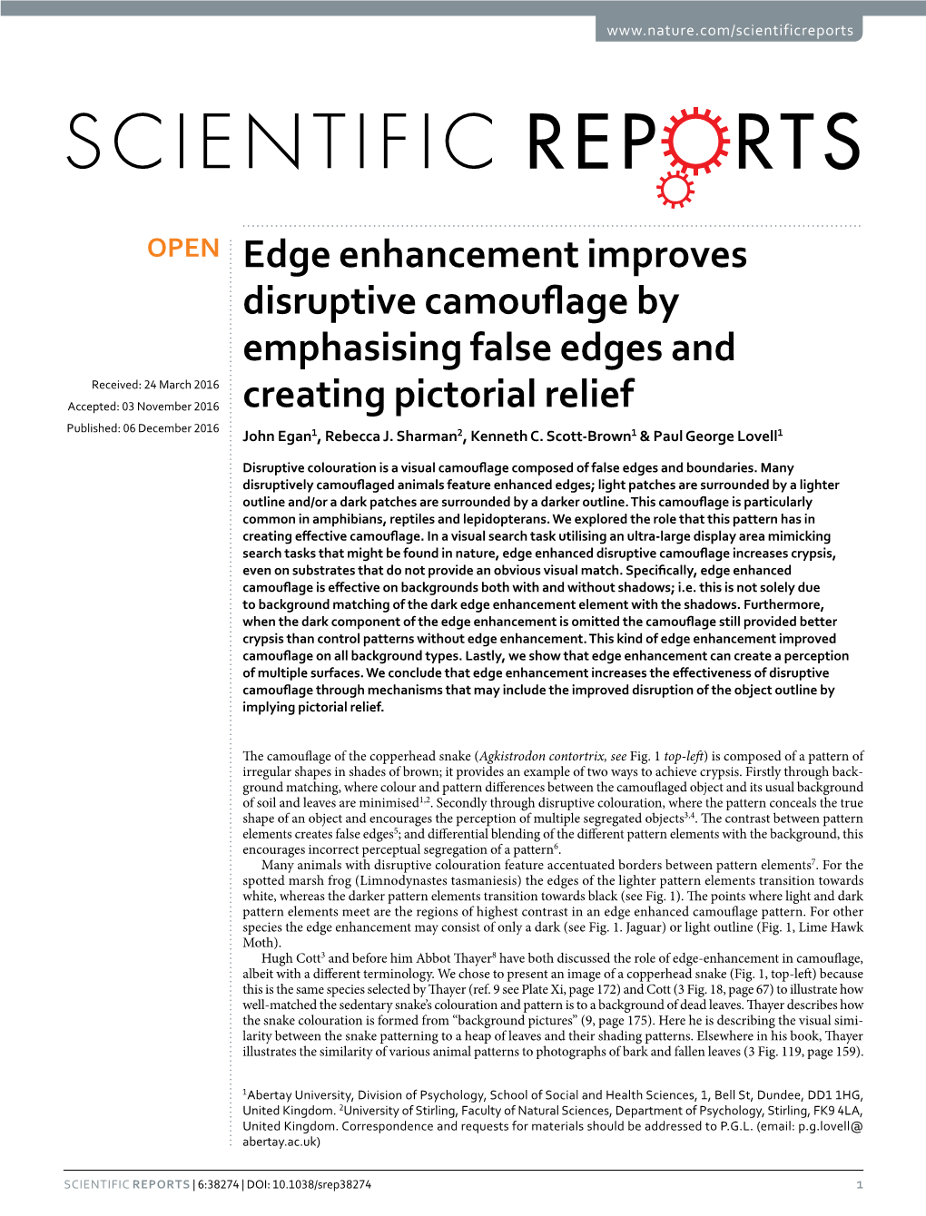 Edge Enhancement Improves Disruptive