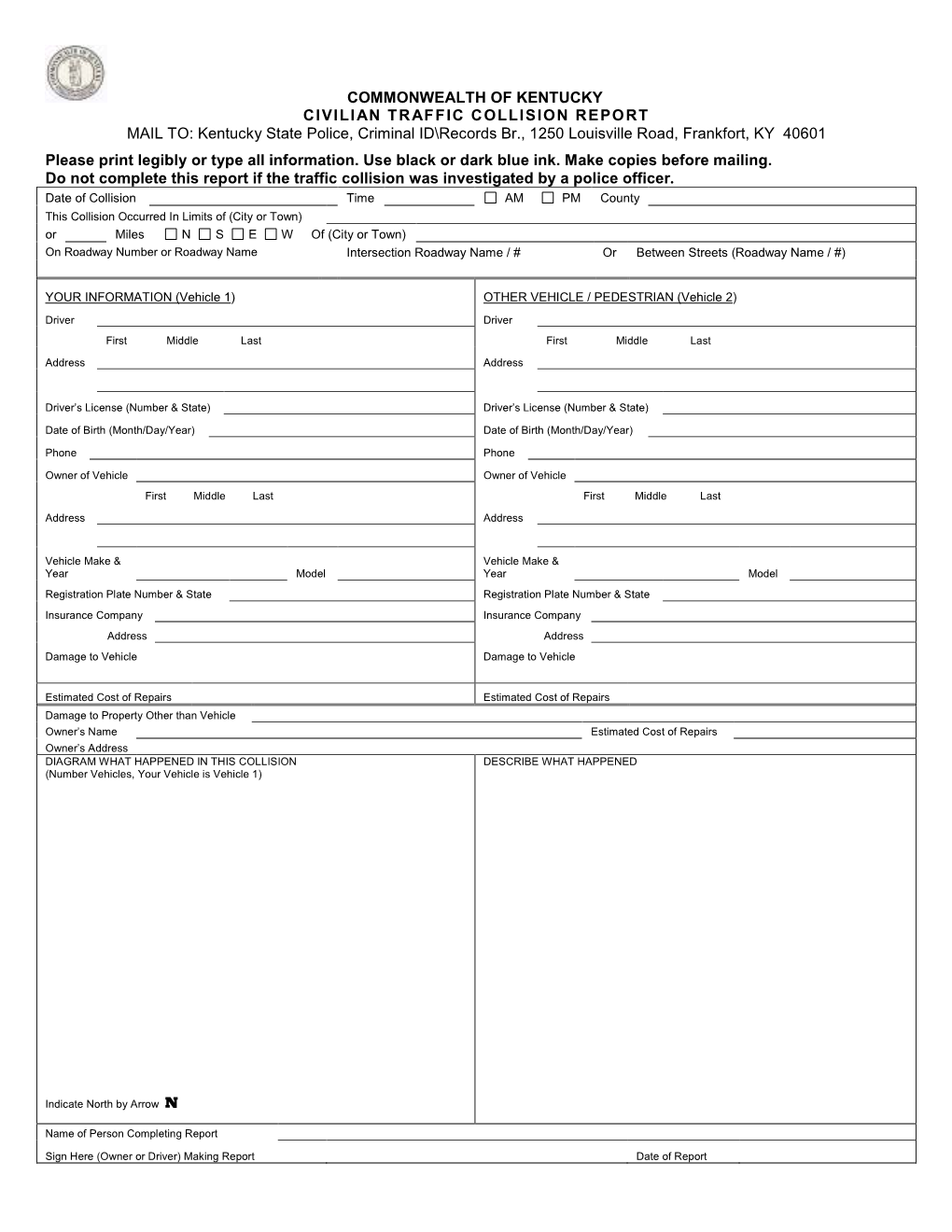 Civilian Traffic Collision Report