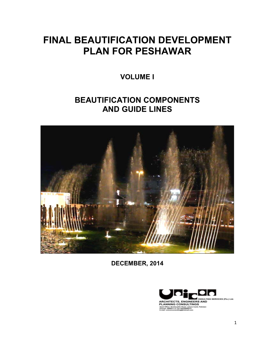 B) Beautification Master Plan for Peshawar