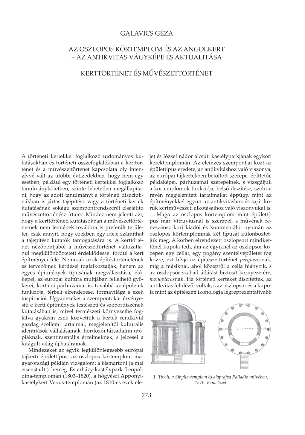 273 Galavics Géza Az Oszlopos Körtemplom És Az Angolkert – Az