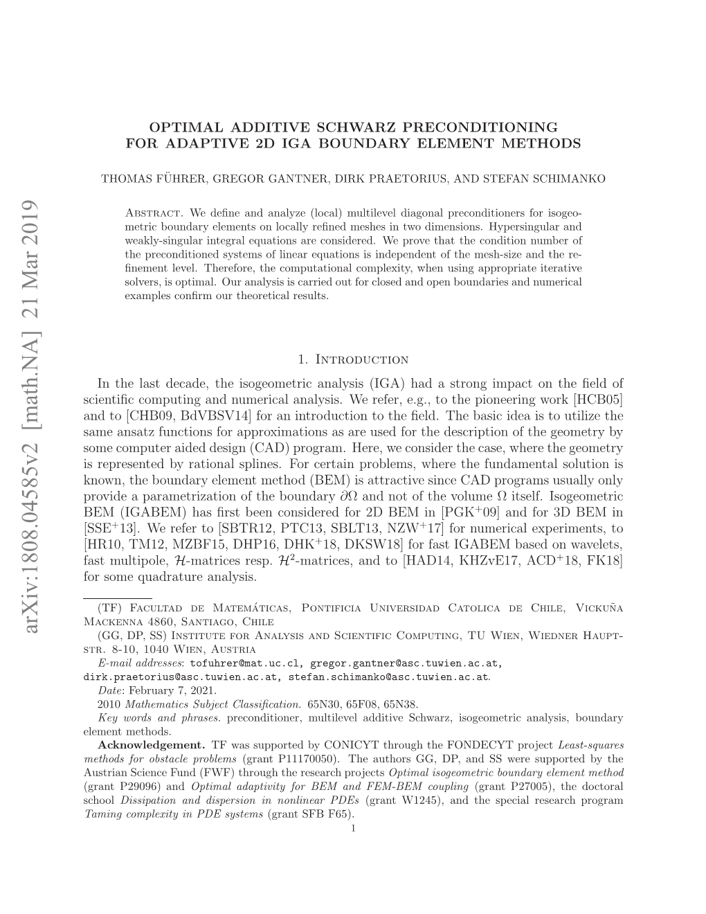 Arxiv:1808.04585V2 [Math.NA]