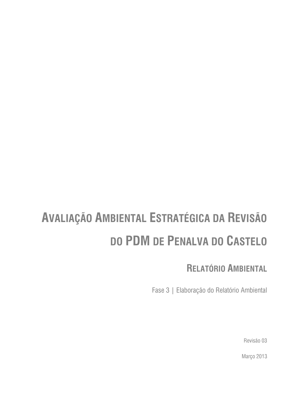 Avaliação Ambiental Estratégica Da Revisão