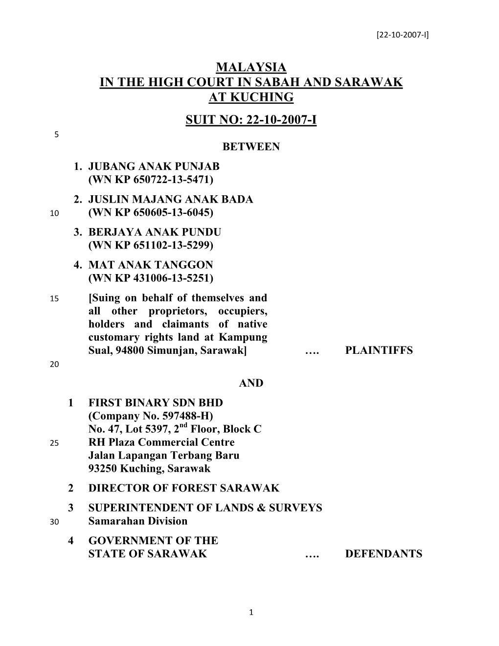 Jubang Anak Punjap Vs First Binary Sdn Bhd, Director Of