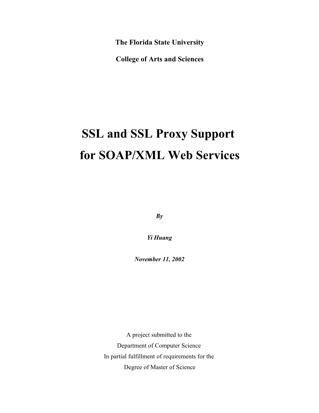 SSL and SSL Proxy Support for SOAP/XML Web Services