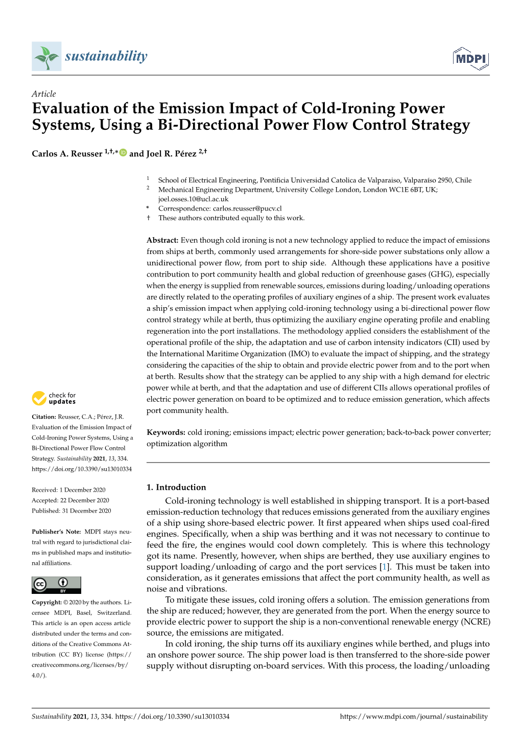 Evaluation of the Emission Impact of Cold-Ironing Power Systems, Using a Bi-Directional Power Flow Control Strategy