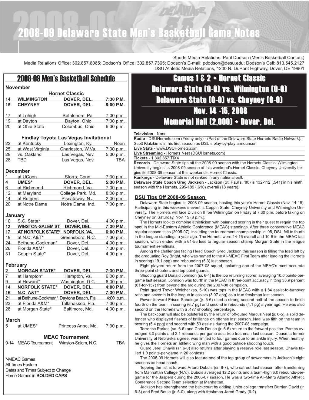 Hornet Classic Dellaware State ((0--0)) Vs