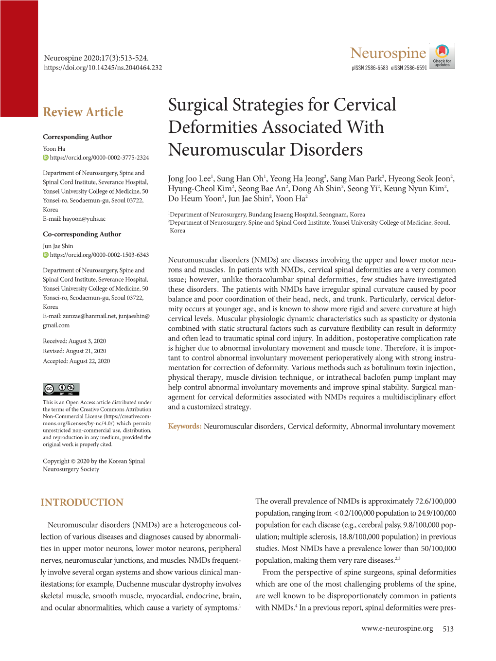 Surgical Strategies for Cervical Deformities Associated With