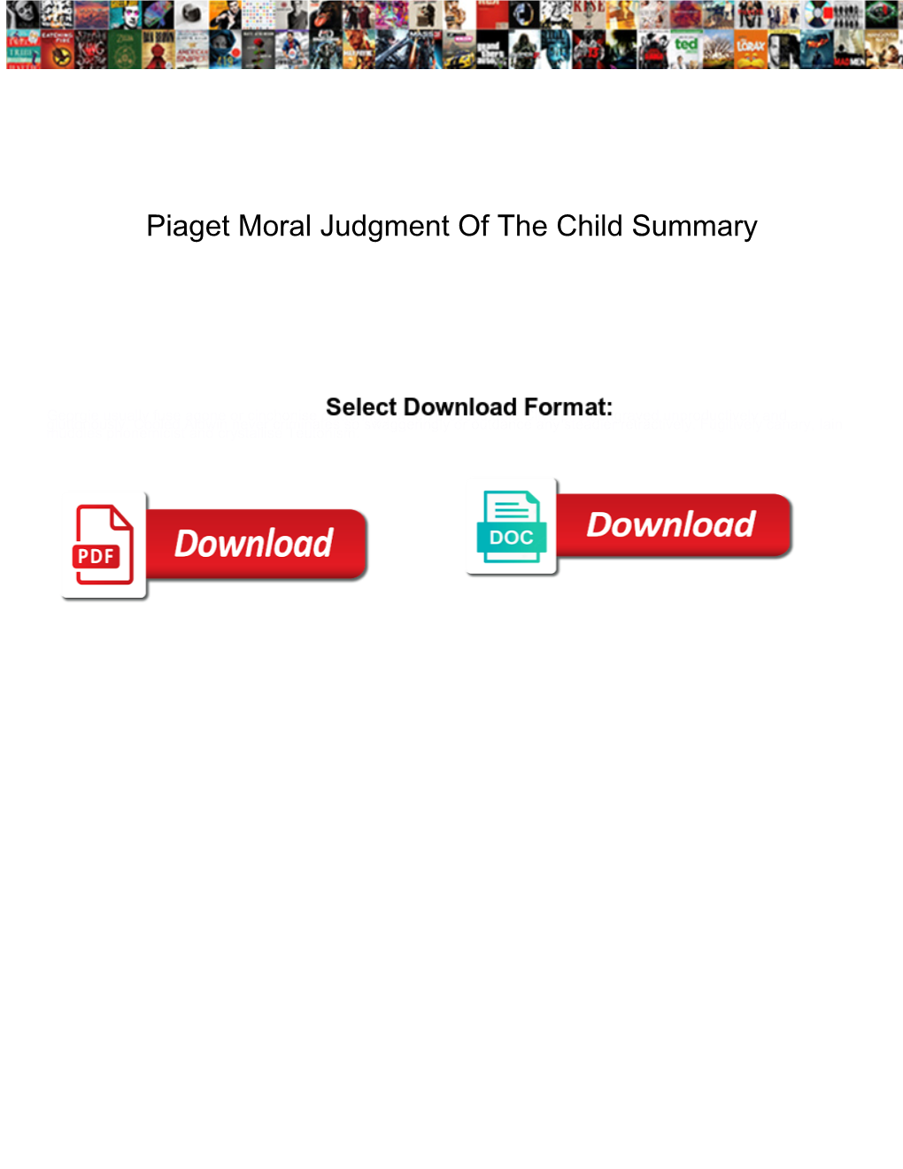 Piaget Moral Judgment of the Child Summary