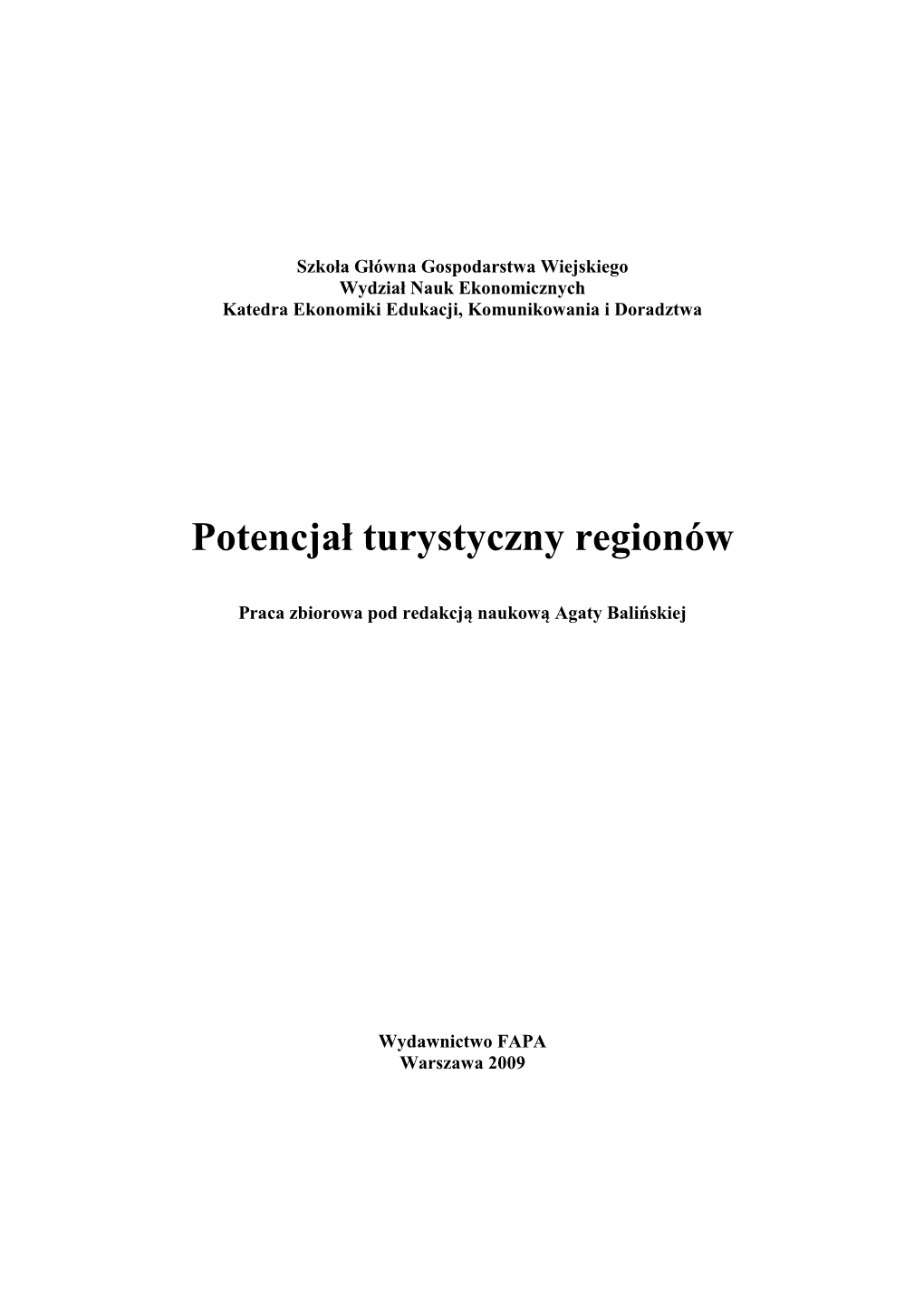 Potencjał Turystyczny Regionów