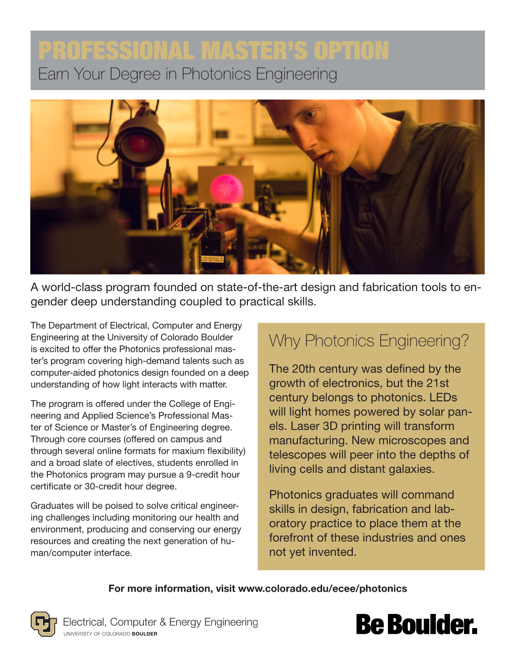 Photonics Professional Master's Flyer