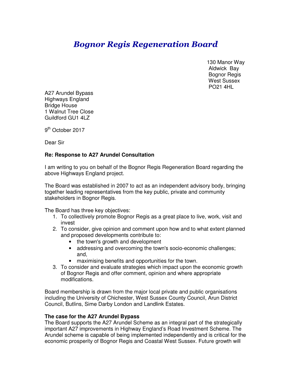 Bognor Regis Regeneration Board