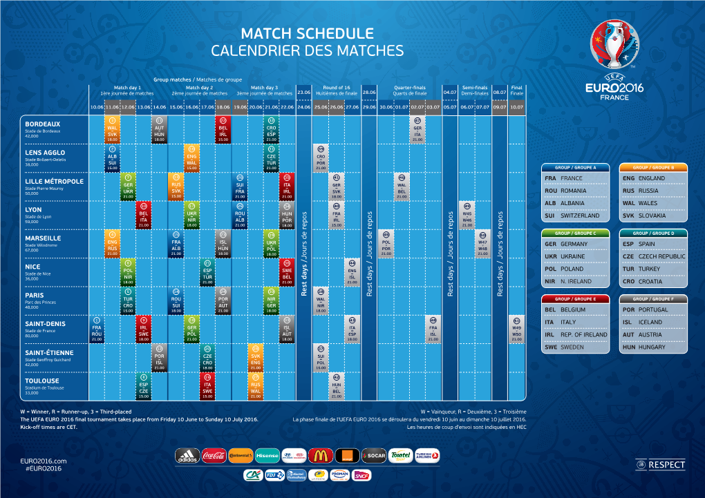 Match Schedule Calendrier Des Matches