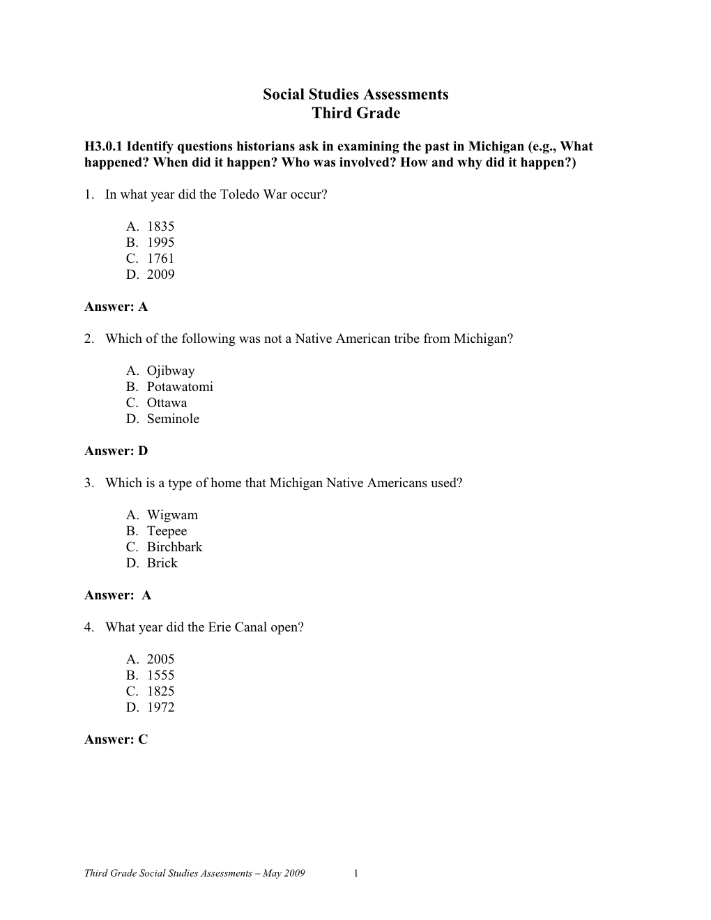 Social Studies Assessments