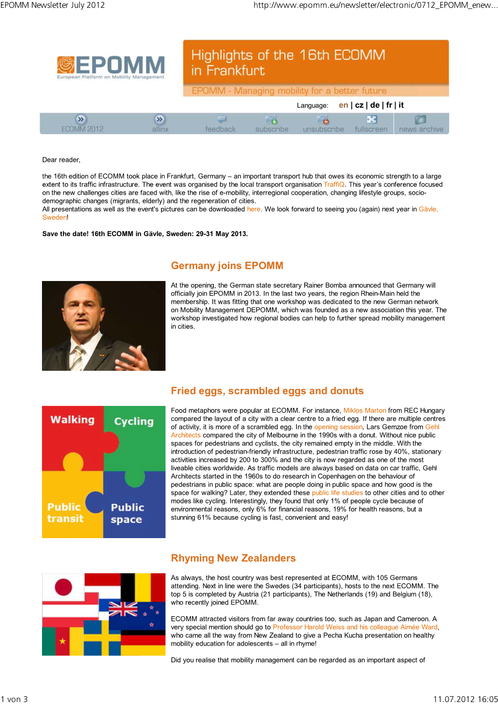 EPOMM Newsletter July 2012