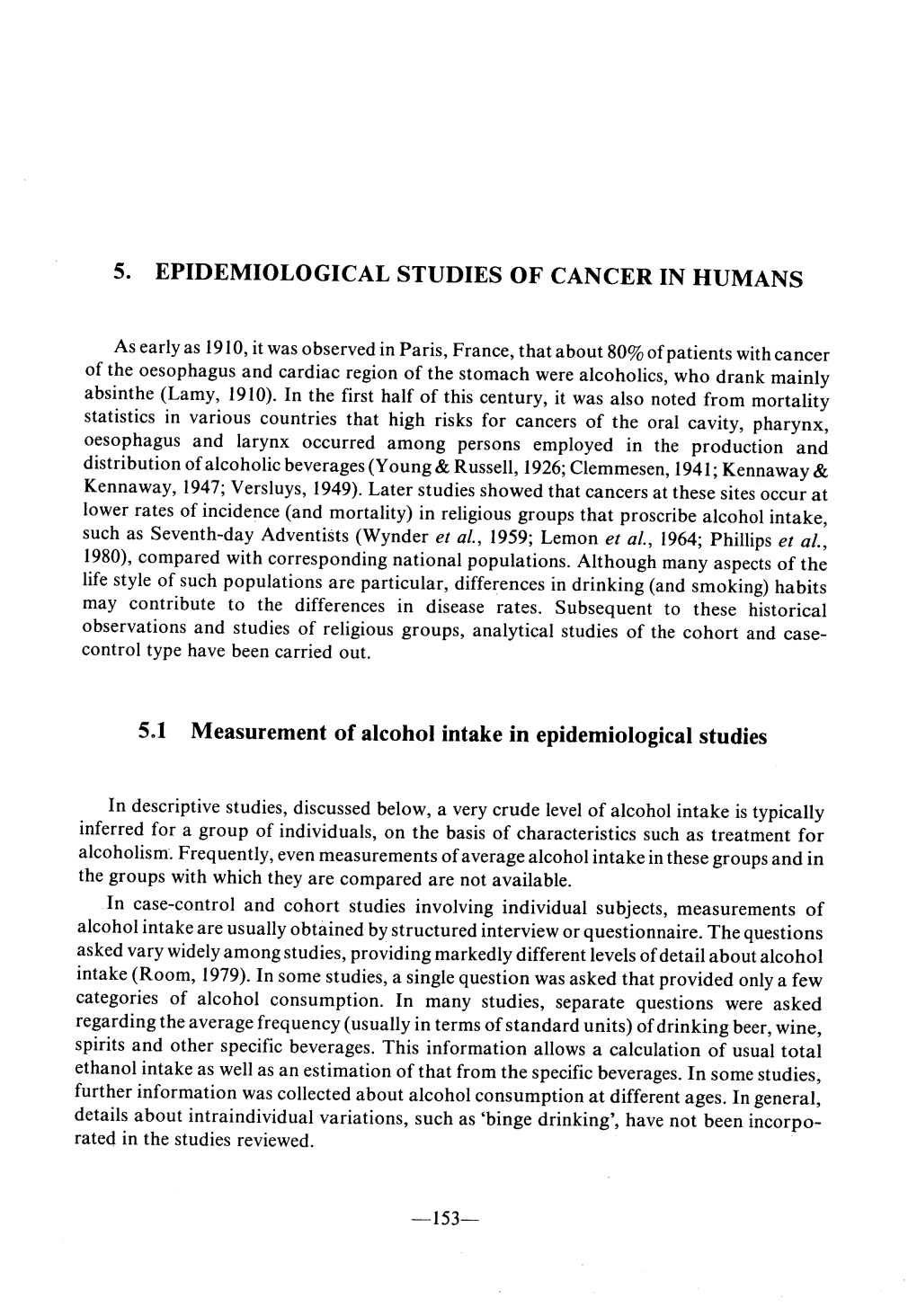 Epidemiological Studies of Cancer in Humans