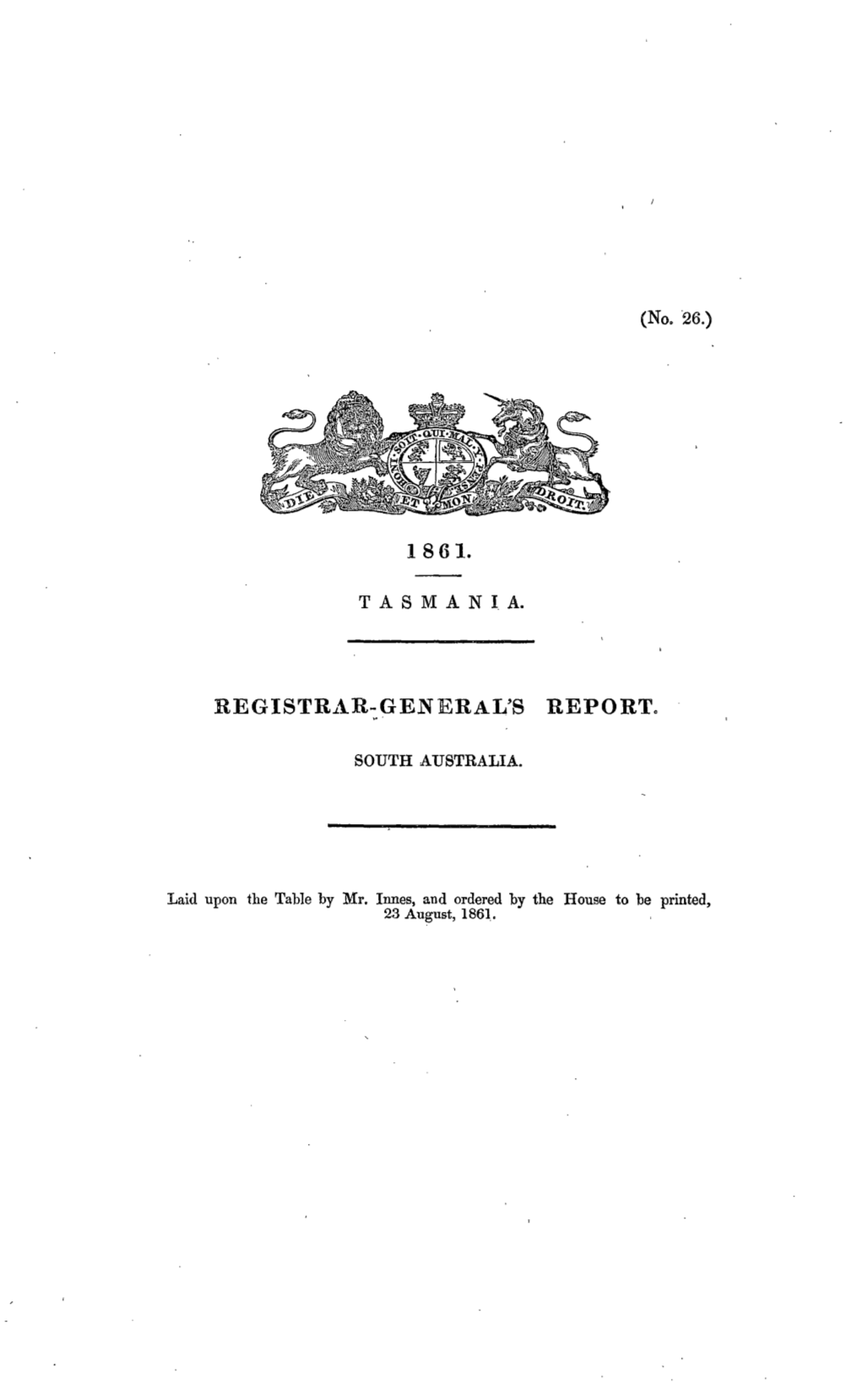Registrar-General's Report South Australia