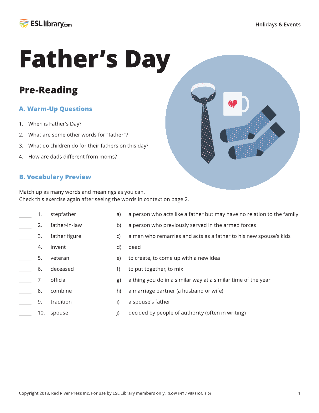 Father's Day – Holidays & Events – ESL Library