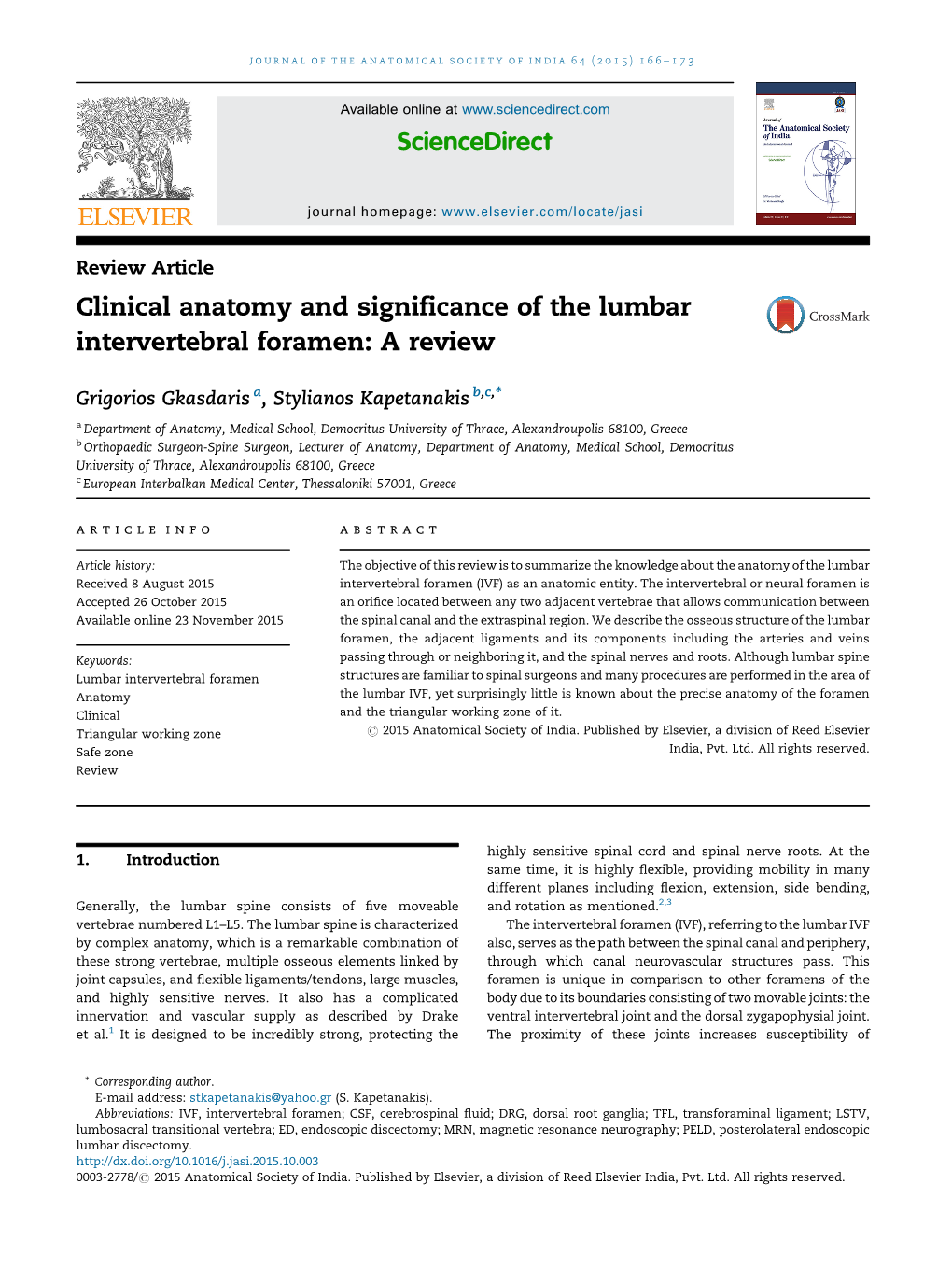 Clinical Anatomy and Significance of the Lumbar