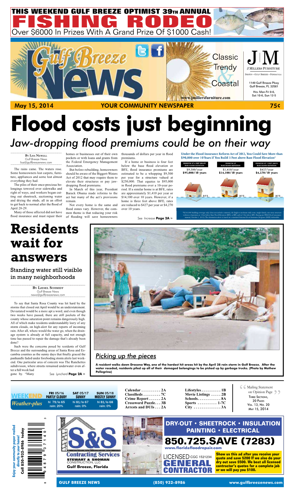 Flood Costs Just Beginning• •