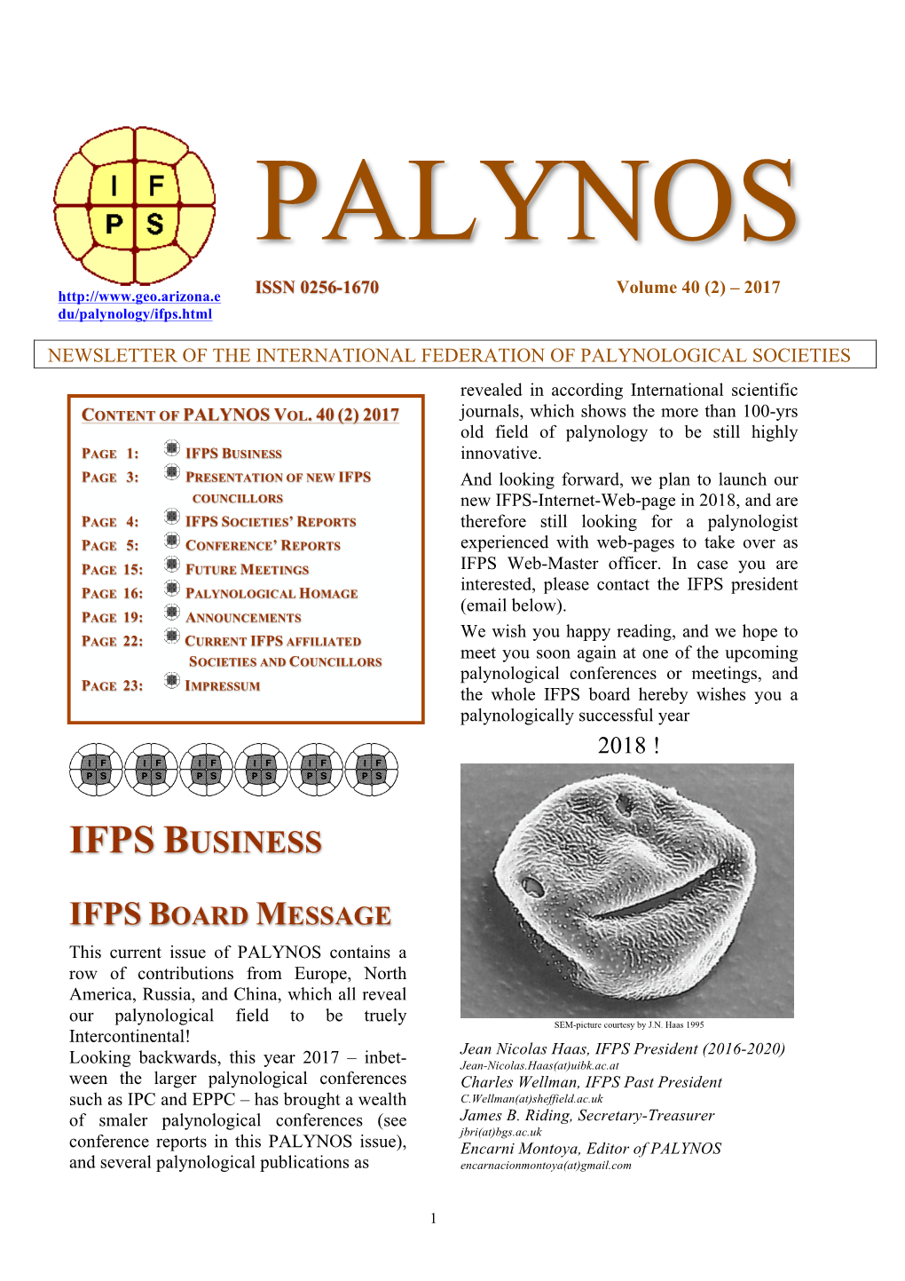 Ifps Board Message