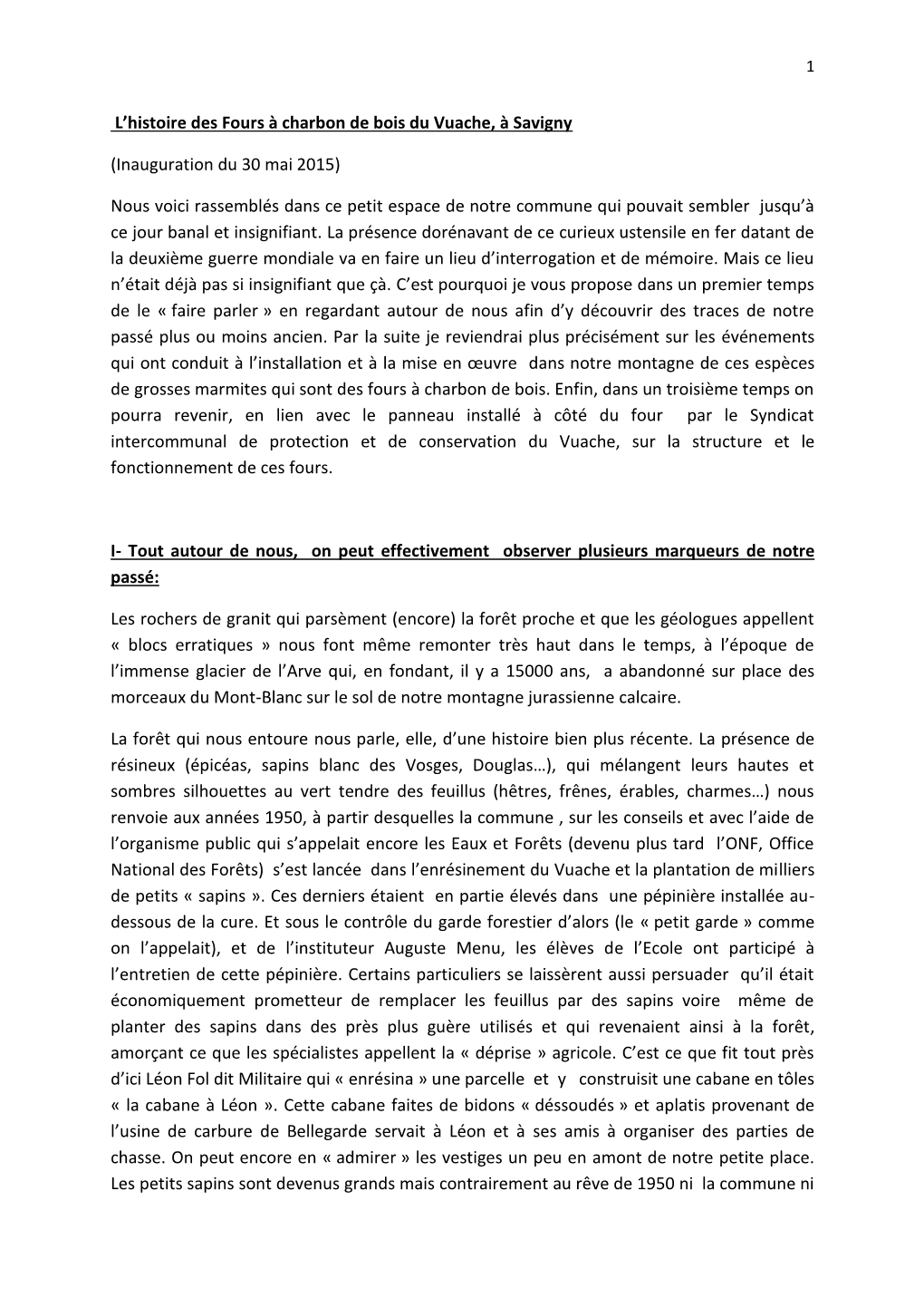 L'histoire Des Fours À Charbon De Bois Du Vuache, À Savigny