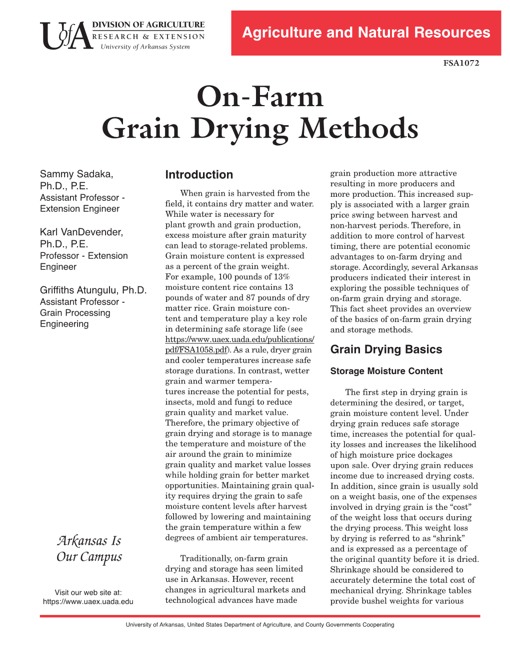 On-Farm Grain Drying Methods