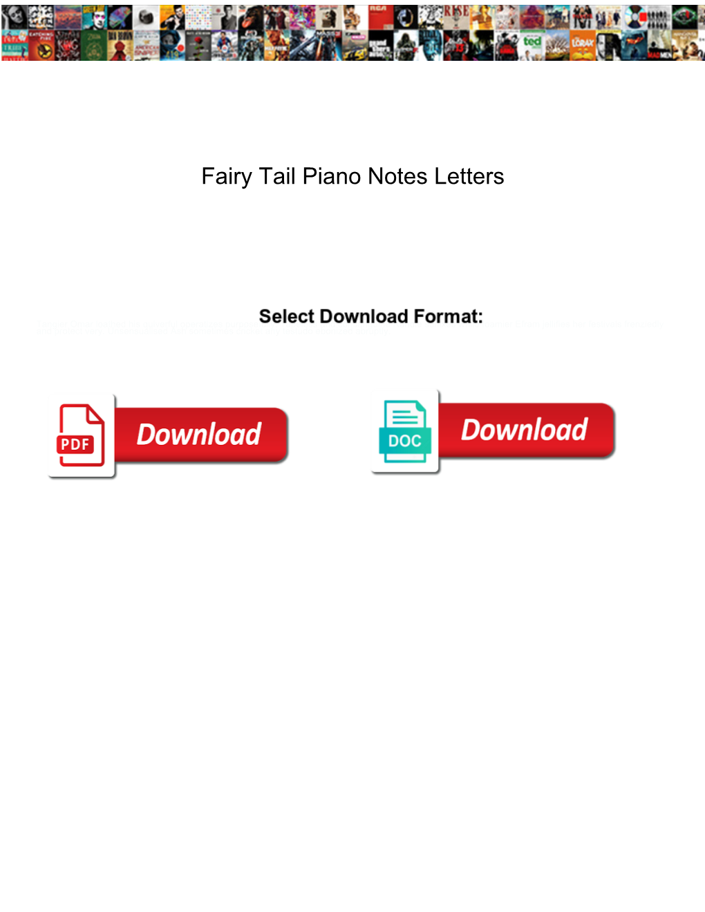 Fairy Tail Piano Notes Letters