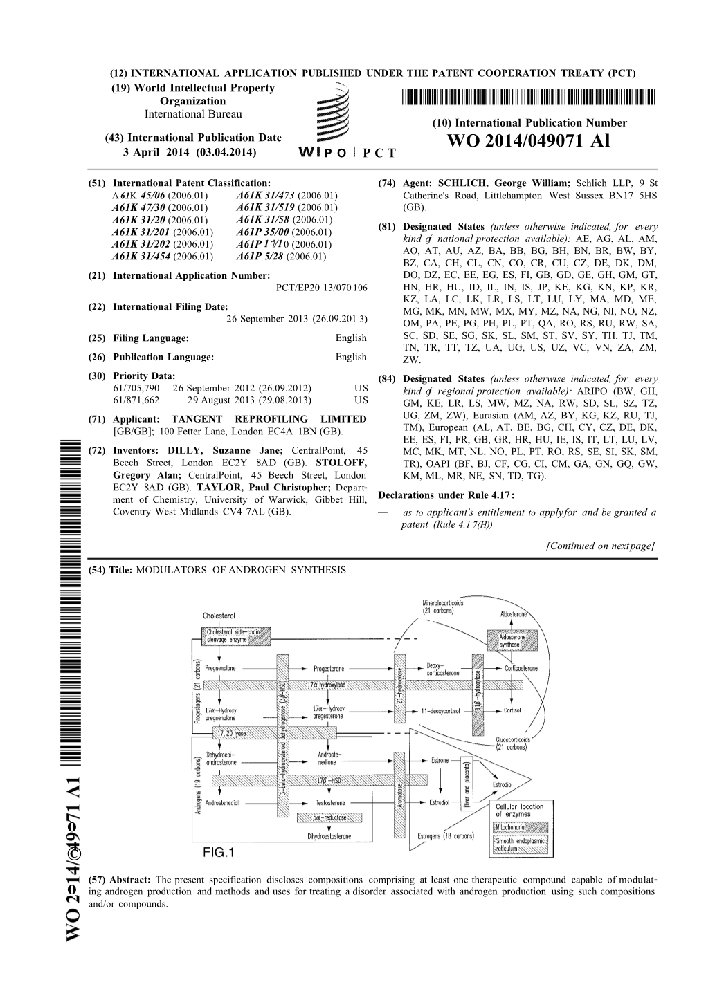 WO 2014/049071 Al 3 April 2014 (03.04.2014) P O P C T