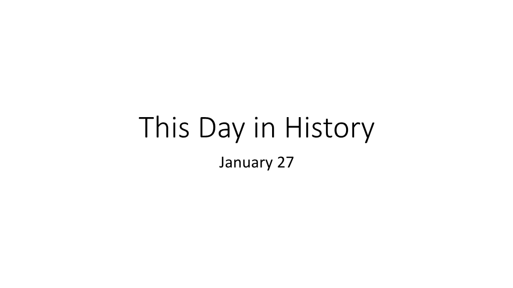 This Day in History January 27 1822 Niels Christian Jensen Block, Mr